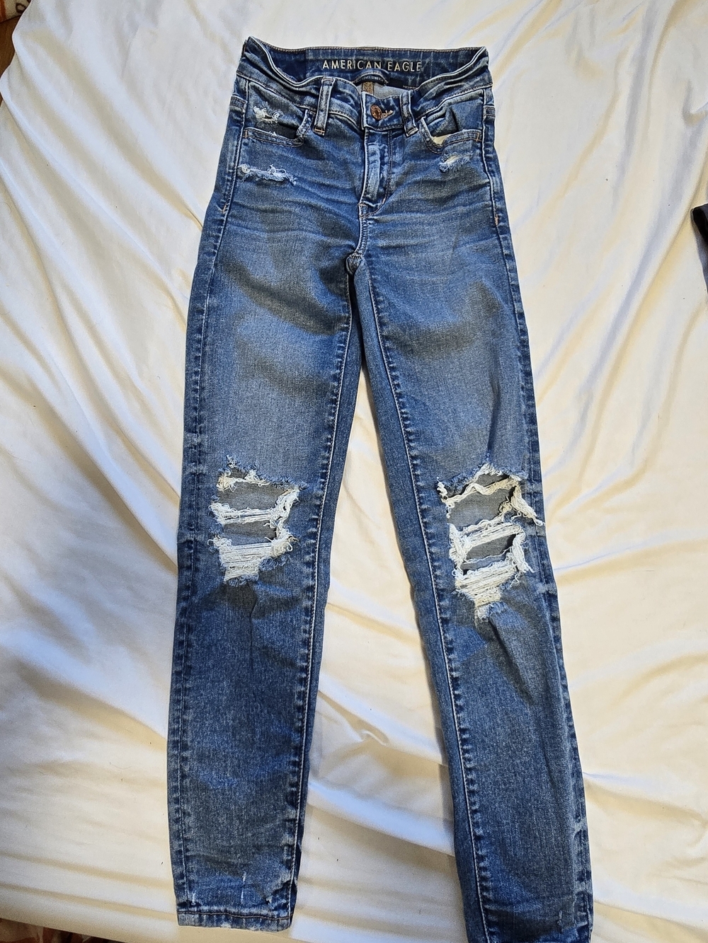 American Eagle Outfitters Ripped Dark Blue Skinny Jeans